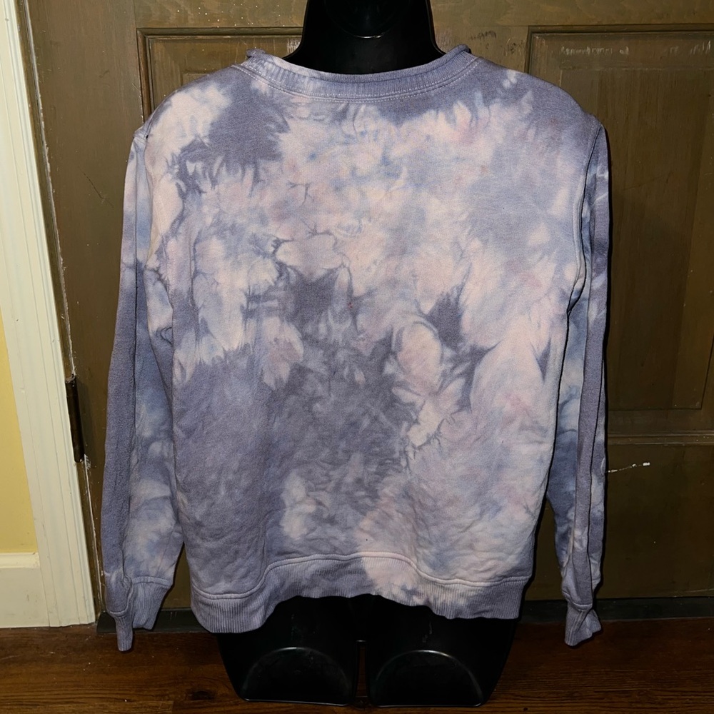 Parisian Works Purple Acid Wash Punk Cozy Crewneck Long Sleeve Sweatshirt Size M - Picture 4 of 12